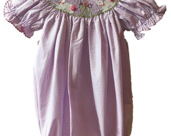 Easter Bunny Smocked Bubble - Girls Easter Smocked Outfit