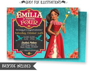 Elena of Avalor Birthday Invitation, Elena of Avalor Invitation, Elena of Avalor Personalized Invitations, Princess Elena Printables