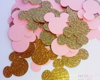 minnie mouse inspired confetti minnie mouse decoration gold and pink minnie mouse party golden glitter minnie mouse baby shower decoration