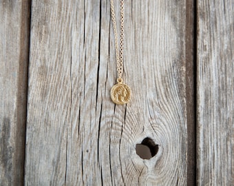 Gold coin necklace, simple necklace, GOLD long necklace, dainty necklace, everyday necklace, gift for her, long gold necklace