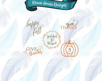 Fall Bundle - Happy Fall - Give Thanks - Fall SVG - Digital Download - SVG Cut Files - EPS Cut Files - Cameo Cut File - Cricut Cut File
