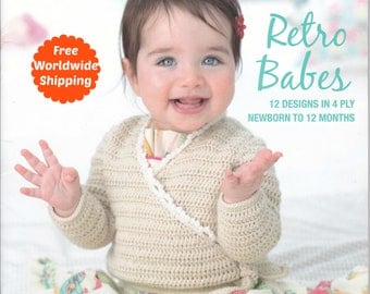 Baby Knitting Patterns Book Retro Babes 1306 Baby Girl Clothes Baby Leggings, Slippers Pattern, Knitted Toys Beanie Pattern Baby Cardigan