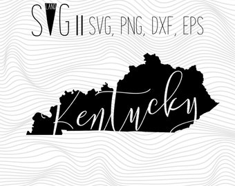 Kentucky Svg, State Svg, Font Svg Files For Silhouette For Cricut, SVG EPS PNG Dxf Vector Cutting Files Vinyl Decal, Monogram Svg