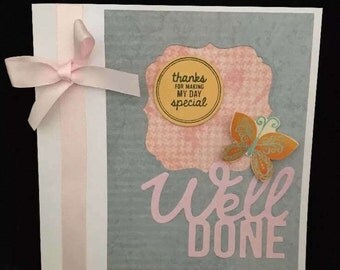 Handmade 'Well Done Card' 14.5 cm x 14.5 cm