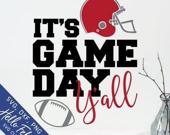 Football Svg, It's Game Day Y'all Svg, Helmet Svg, Y'all Svg, Dxf, Jpg, Svg files for Cricut, Svg files for Silhouette, Vector Art, Clip Art