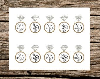 Instant Download - Printable - Bridal Shower Game Prize Tag - You Nailed It - Gold and White