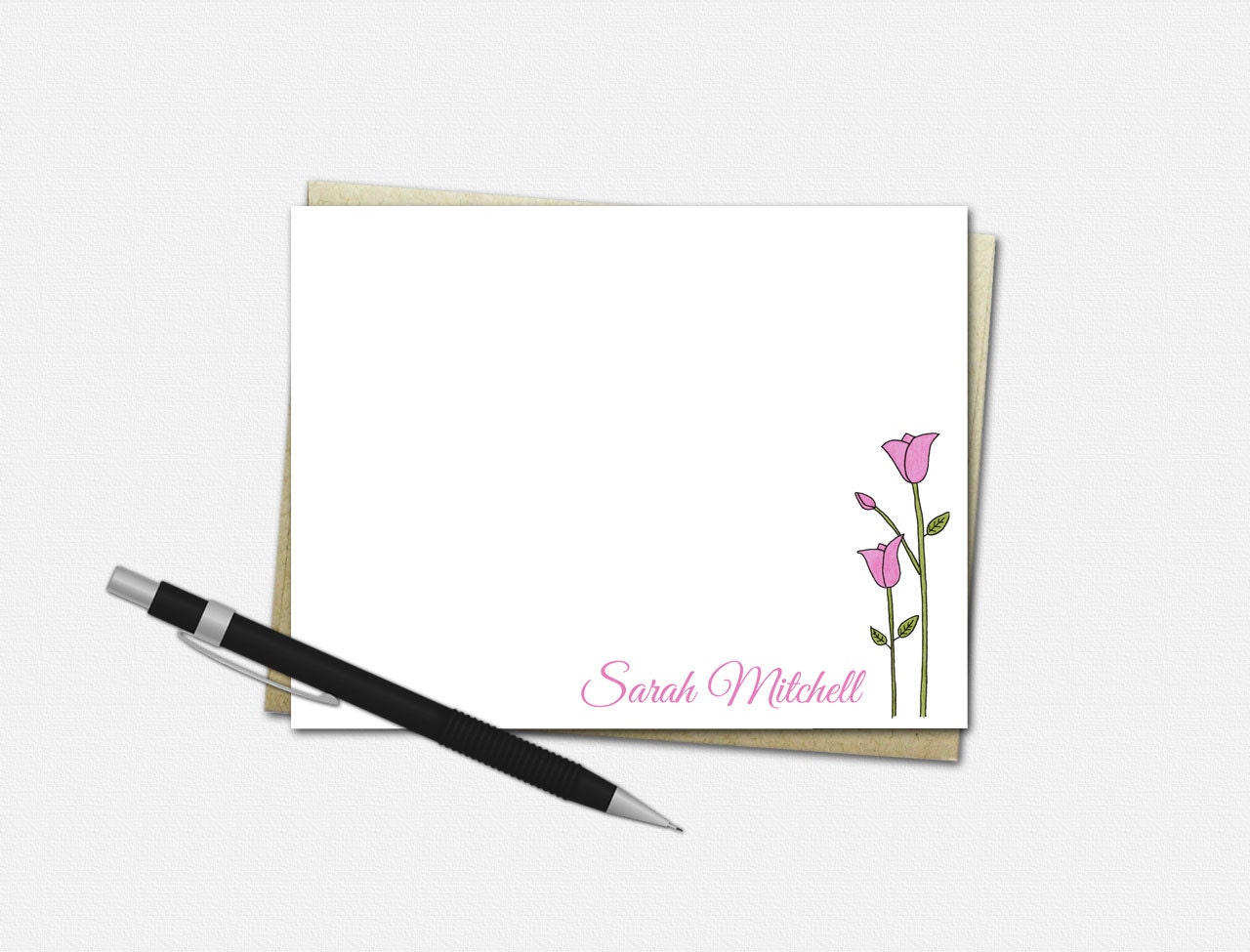 personalized tulip note cards set of 10 flat note cards personalized tulip stationery - Personalized Flat Note Cards personalized tulip note cards set of 10 flat note cards personalized tulip stationery - Personalized Flat Note Cards