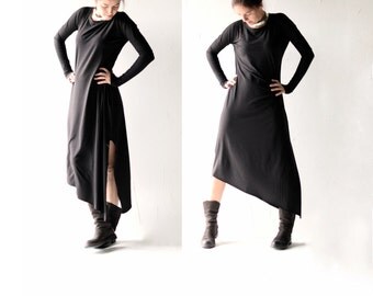 Womens dress, Cotton dress, Long dress, Tunic dress, Maxi dress, Boho dress, Day dress, Long sleeve dress, Womens clothing, Asymmetric
