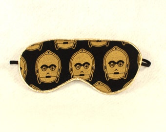 Star Wars Black and Metallic Gold C3P0 Sleep Eye Mask
