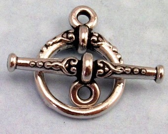 Heirloom Toggle Clasp, Antiqued Rhodium, TierraCast TR2