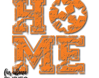Distressed HOME State of Tennessee Tri-Star Rocky Top SVG, EPS, dxf, png, jpg digital cut files for Silhouette Cricut Tn See Warning Below