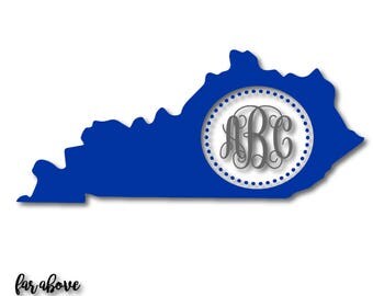 Kentucky State Shape for Monogram (monogram NOT included) SVG, EPS, dxf, png, jpg digital cut file for Silhouette or Cricut