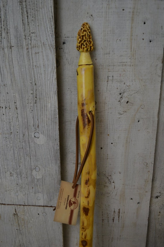 Walking Stick Morel Mushroom Carving Functional Art Hand