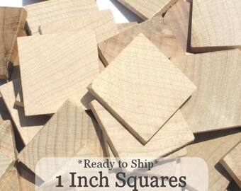 Unfinished Wooden Squares 1 inch, Pack of 50