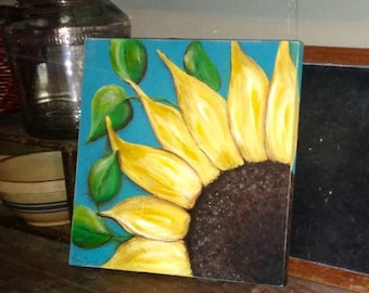 sunflower painting, sunflower wall decor, Summer decor. Spring decor, kitchen decor, sunflowers, garden decor, garden sign, flower painting,