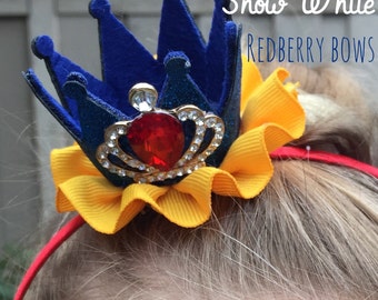 SNOW WHITE CROWN with Rhinestone Crown Embellishment-approximately 2"x2"