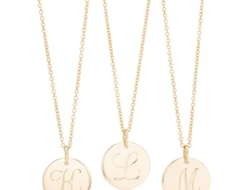 White Gold Initial Necklace Classic Initial Necklace