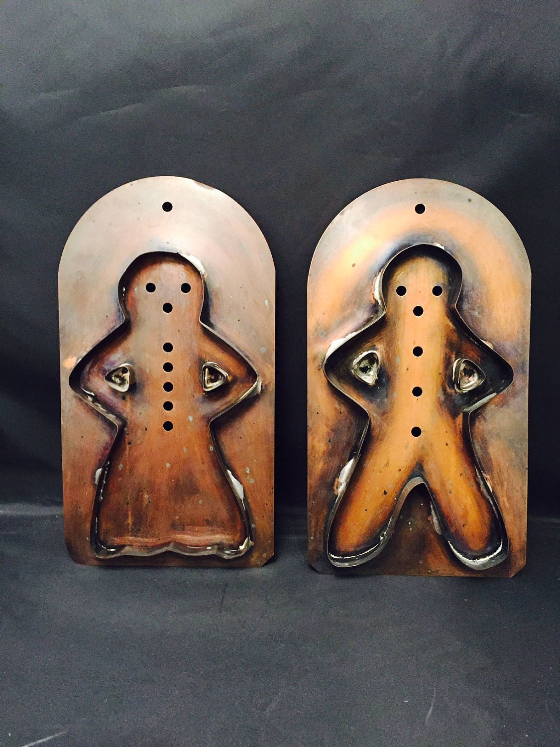 Cookie Cutters Solid Copper Gingerbread Man And Woman 8 Cookie Cutters Village Pfaltzgraff 2144