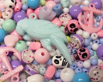 FREE UK SHIPPING 500 pcs Pastel Goth Pirate Themed Destash