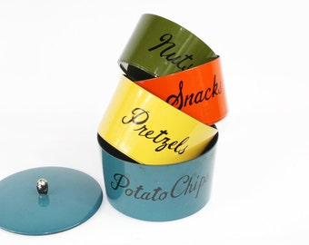 Vintage Nesting Snack Bowls with Lid