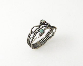 Silver Opal Fan Ring main image 1