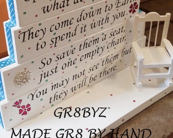 Special Days in Heaven poem table top display handmade memorial decor