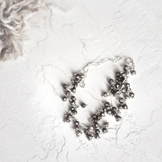 Pyrite Cluster Bracelet - Dainty Gemstone Bracelet