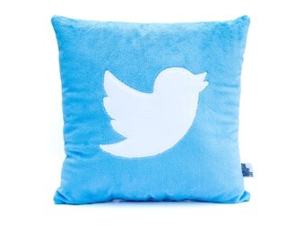 Twitter Bird Icon Fleece Pillow - MADE TO ORDER