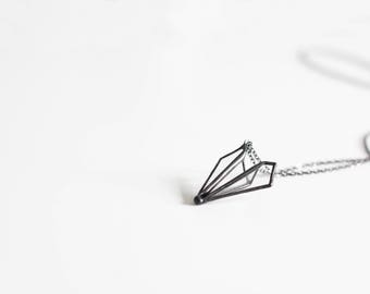 Paper airplane . Airplane jewelry. Paper airplane necklace. Origami airplane necklace. Geometric jewelry. Origami jewelry. Pilot necklace
