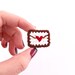 Love Letter cross stitch pin, gifts for her, gifts for penpals, heart