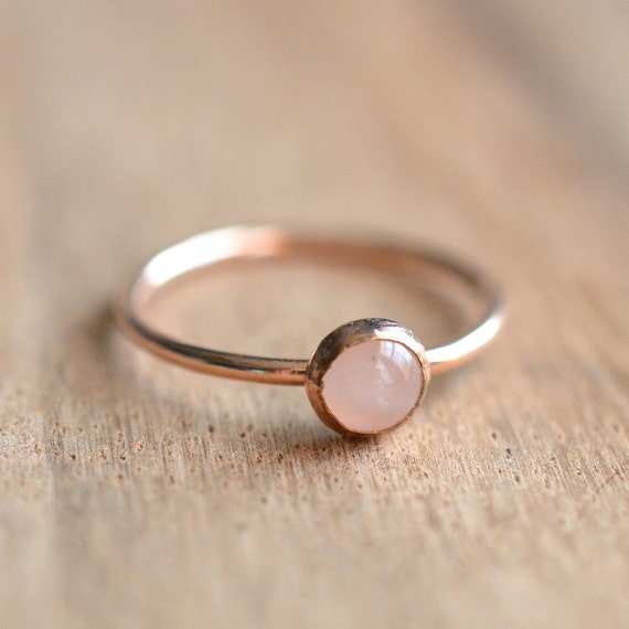 14K Rose Gold Filled Rose Quartz Ring // Rose Gold Rose Quartz