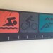Race Medal Holder /  Race Medal Hanger #7 "Swim Bike Run" Wood Wall Mounted Wood Organizer. CUSTOMIZATION Available