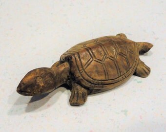 Carved wood turtle | Etsy