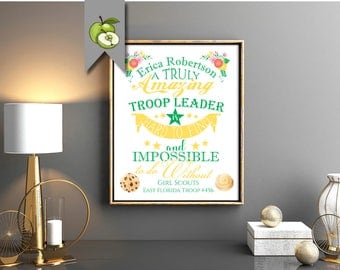 volunteer gift, Girl Scout, troop leader, volunteer thank you, retirement gift, school helper, A truly amazing mentor, printable gift