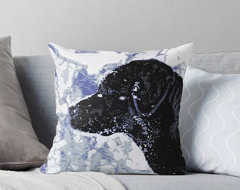 black lab decorative pillow