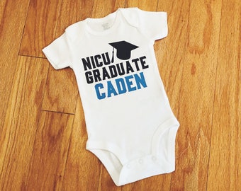 Boy's NICU Graduate Bodysuit, Preemie Bodysuit, NICU Baby Name Outfit, Personalized Newborn Clothing, Boy's Gift, Coming Home Outfit