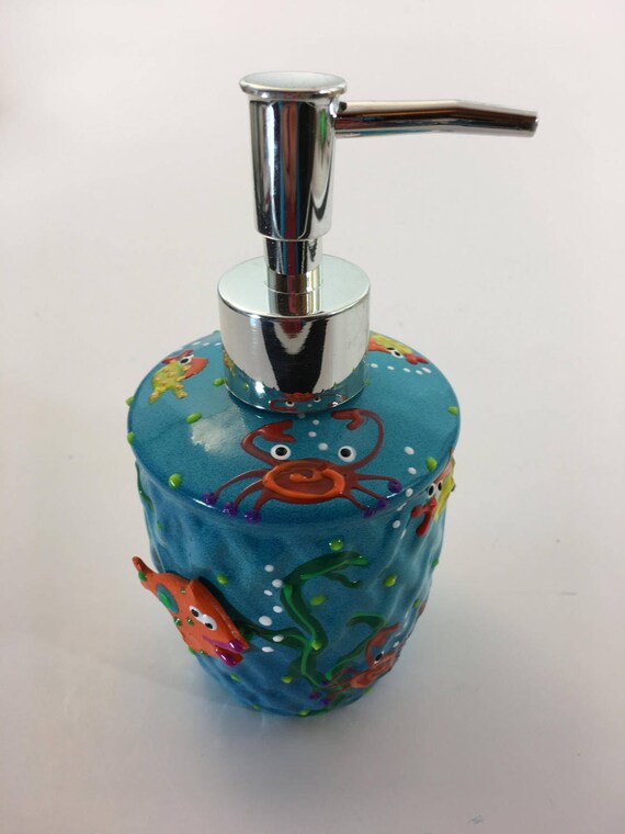 Ceramic Soap Dispenser Beach ThemeBathroom Decor Soap Pump