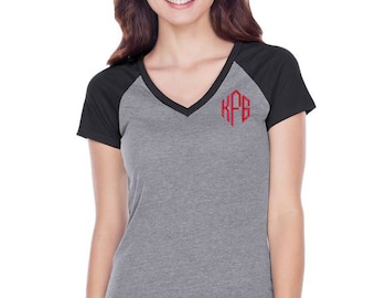 v neck monogram shirt