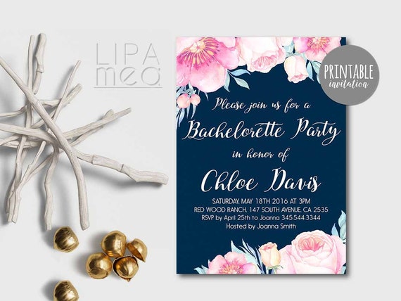 Bachelorette Party Invitation Printable Floral Bachelorette