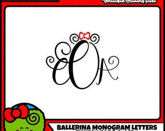 Mouse Ears SVG Ballerina SVG Monogram SVG Family Vacation Shirts Cricut Files Silhouette Files Digital Cut Files svg cuts swirly svg