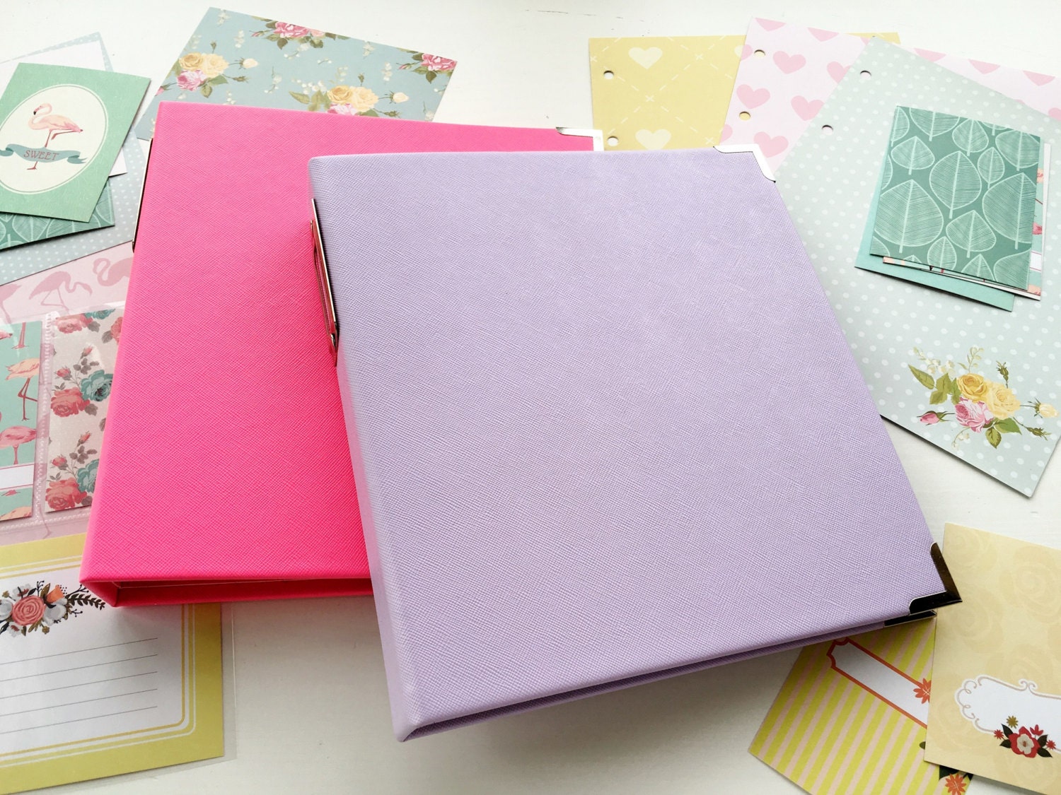 Photo Album Set with Scrapbook Paper Plastic by PapergeekCo