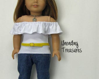 18 inch doll clothes AG doll clothes made to fit like american girl doll clothes white off the shoulder top