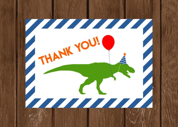 5 card 7 printer x Party Printable Dinosaur Card Dino You You Card Thank Thank