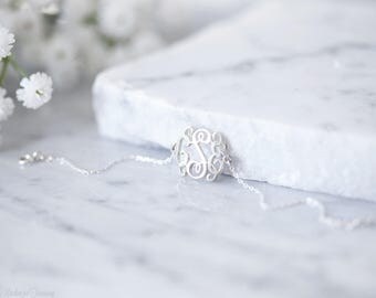 SALE 30% Dainty monogram bracelet/ monogram bracelet in sterling silver/ minimal monogram jewelry/ monogram bracelet/ bridesmaids gift