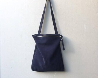 Blue suede bagNavy tote bagBlue suede tote bagBlue leather