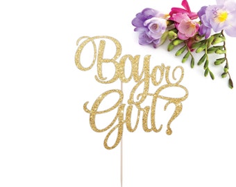 Boy or Girl Cake Topper - Gender Reveal Cake Topper (customize to any colour for your party/baby shower)