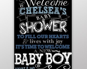 boy baby shower, to fill our hearts and lives with joy, baby boy shower, boy baby shower decorations, baby shower welcome sign, SGNBAB01