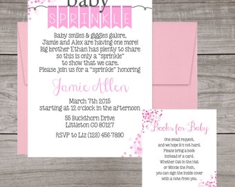 Girl Baby Sprinkle Invitations - Pink Baby Sprinkle Invitations - Baby Smiles & Giggles Galore - Baby-113
