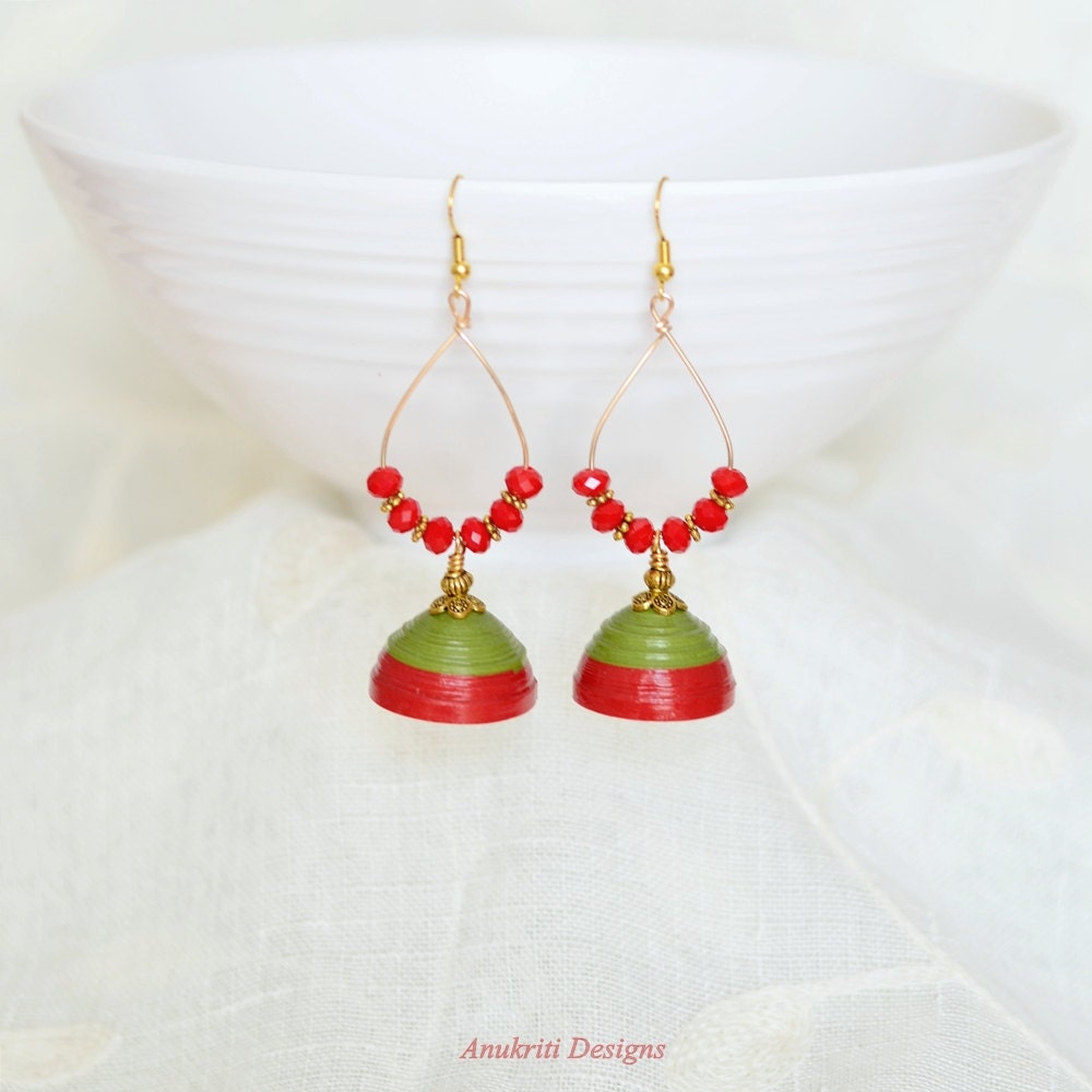 Jhumka Paper earrings Unique gifts Indian wedding