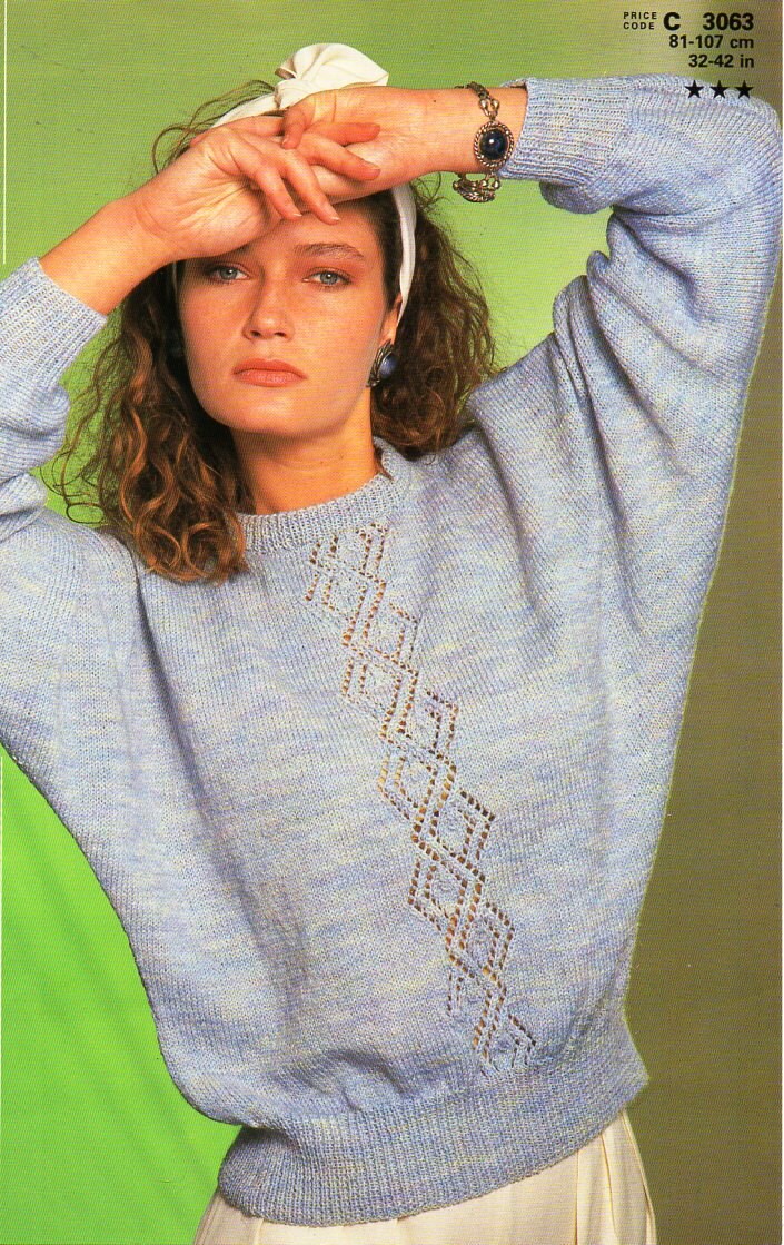 womens 4ply dolman sweater knitting pattern PDF ladies ...